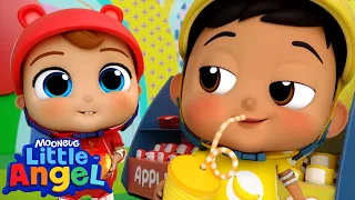 Apples and Bananas - Baby John vs Manny🍌🍎 | Little Angel And Friends Kid Songs