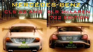 Mercedes-Benz CLS 63 AMG VS Mercedes-Benz SLR McLaren 722 edition в Need For Speed Undercover