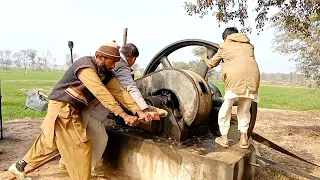 Heavy diesel engine start up amazing on tube well saystem