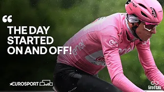 "DREADFUL CONDITIONS" 🥶 | Tadej Pogačar reacts after a rain-soaked Stage 16 of Giro D'Italia 🇮🇹