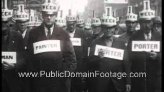 Great Depression Looking for Work and Barter Newsreel PublicDomainFootage.com