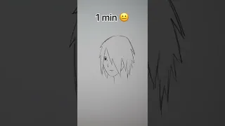 How to Draw Adult Sasuke in 10sec, 10mins, 10hrs #shorts
