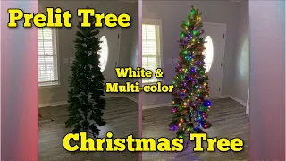 Prelit Christmas Tree ~ Multi-Color & White ~ Looks Real, Easy Setup