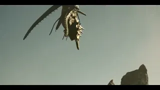 Flying serpent eating a tree - Raised By Wolves Season 2 episode 7