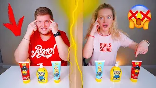 ТЕЛЕПАТИЯ СЛАЙМ ЧЕЛЛЕНДЖ  😍 Лизун из случайных ингредиентов TWIN TELEPATHY SLIME CHALLENGE