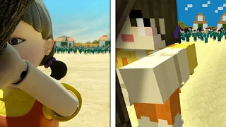 Squid Game - Minecraft Animation Сomparison (Original vs Minecraft)