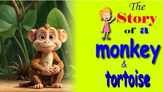 The story of a monkey & tortoise - story for kids in English ।। cartoon story in English l l EMLY