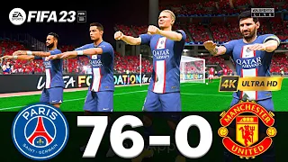 FIFA 23 - MESSI, RONALDO, MBAPPE, NEYMAR, ALL STARS |  PSG 76 - 0 MANCHESTER UNITED