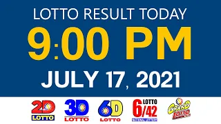 Lotto Results Today July 17 2021 9pm Ez2 Swertres 2D 3D 6D 6/42 6/55 PCSO