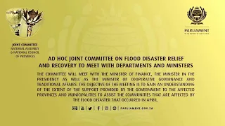 AD HOC Joint Committee on Flood Disaster Relief and Recovery, 12th August 2022