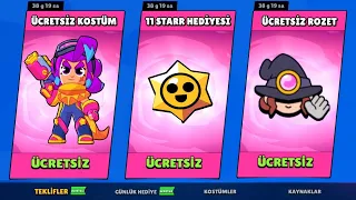 HERKESE ÜCRETSİZ ÖDÜLLER 📣 Kostüm, Starr Hediyesi ve Rozet!! Brawl Stars