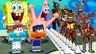 AMIGOS PROTEGEM BOB ESPONJA DOS ANIMATRONICS NO MINECRAFT!! (FNAF)