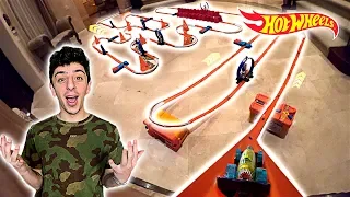 BUILDING THE WORLD’S BIGGEST HOT WHEELS TRACK!! (1,000 FT)