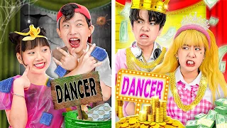 Rich Couple vs Poor Couple In Barbie Dance Show... Which Couple Will Be The Champion?