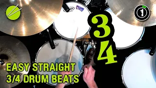 How to Play SIMPLE 3/4 (Waltz) Drum Beats!