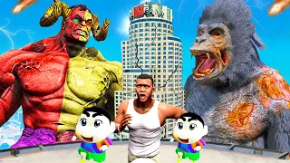 SHINCHAN UPGRADING AVENGERS INTO "GIANT GOD HULK" IN GTA5 | GTA5 AVENGERS