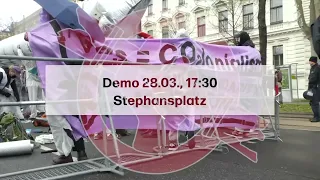 28.3.23 17:30 Stephansplatz Wien Demo gegen die Europäische Gaskonferenz