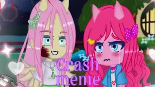 Crash meme ||yandere Fluttershy +pinkie pie||Gacha club