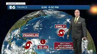 Tropical Storm Franklin forms, another wave has 60% chance of development