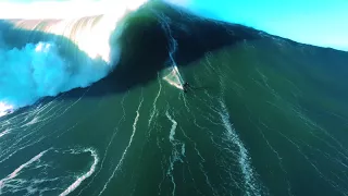 World Record Biggest Wave Ever Shot by Drone - Nazare, Portugal