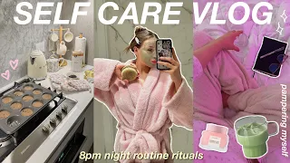 8PM SELF CARE VLOG! wind down with me: baths, face masks, baking, & journaling 💌