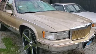 94 Cadillac Fleetwod just dropped on 30s!!!!