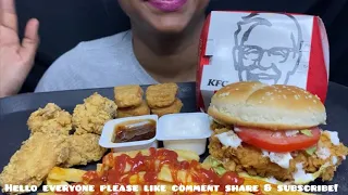 MUKBANG|ASMR EATING KFC ZINGER BURGER,CHICKEN NUGGETS,FRIES & WINGS