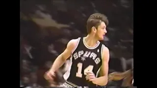 Žarko Paspalj (Spurs) makes his only start, scores first two points vs. NY Knicks (MSG, Jan.13,1990)
