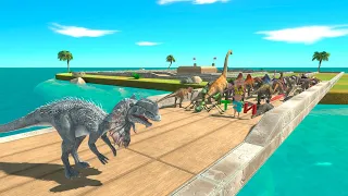 All Units Escape from Giant Dilophosaurus - Animal Revolt Battle Simulator