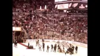 Fans BOO Gary Bettman presenting the Stanley Cup at the 2009 Game 7 Finals to Sidney Crosby.