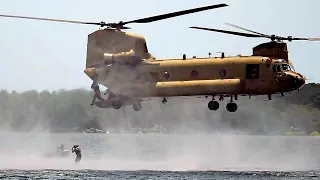 Soldiers Helocast from a CH-47 Chinook Helicopter During Training Exercise in Florida