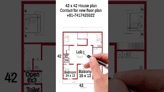 43 x 42 House Plan | 3BHK Set | ghar ka naksha | #shorts#shortsvideo #housedesign #ytshorts #home