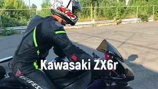 Восьмерка на Спортбайке Kawasaki ZX6r / Тренировка на мотоцикле