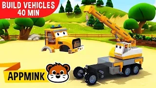 appMink Toy Crane Truck, Steam Train & Wheels On The Bus toddler Show - kids movies compilation