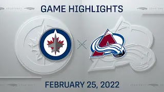 NHL Highlights | Jets vs. Avalanche - Feb. 25, 2022