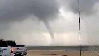 "Hope I make it across:" Driver spots waterspout over Tampa Bay while crossing bridge