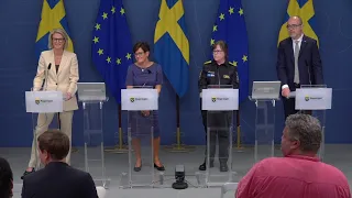 Pressträff med finansminister Elisabeth Svantesson och myndighetschefer