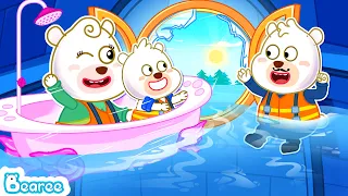 Bearee Family Escape From Flooded House by Bathtub | Cartoon for Kids | Bearee Channel