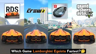 Lamborghini Egoista Top Speed in Real Driving School, The Crew 2, Asphalt 8 & GTA 5 - Car Gameplay