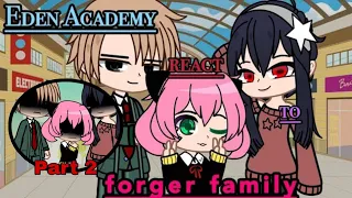 《♡eden Academy react to forger family♡》||(part2)