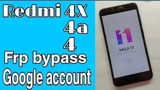 Redmi 4/4a/4x Frp bypass | Google account remove | Frp Unlock