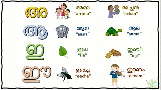 Learn Malayalam | മലയാളം സ്വരാക്ഷരങ്ങൾ - Vowel Song for Kids -  അ ആ ഇ ഈ ഉ ഊ Song  | thumbi TV