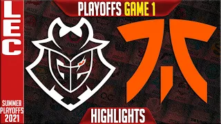 G2 vs FNC Highlights Game 1 | LEC Playoffs Summer 2021 Round 3 | G2 Esports vs Fnatic G1