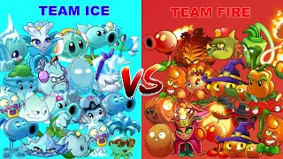 All Plants Team FIRE vs Team ICE  - Who Will Win  ? PvZ 2 Team Plant Vs Team Plant