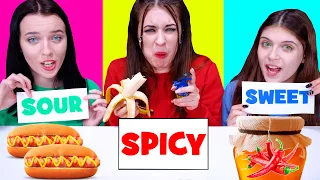 Spicy VS Sweet VS Sour ASMR Food Challenge By LiLibu