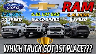 24 Chevy Silverado HD L8T VS 23 RAM HD HEMI VS Ford 7.3L VS  22 Chevy L8T: Which Truck Won 1ST?