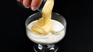 Pour condensed milk into sour cream! It is so easy! Why didn't I know this recipe before?