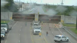 Watch: Crews close flood gate in New Orleans East ahead of Tropical Storm Barry