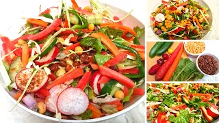 High Protein Salad Recipe |Healthy Vegetarian fiber Salad for weight loss/benefits.