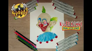 Spirit Halloween's Shorty Drawing.. Killer Klowns from Outer space! Timelapse drawing. SOLD!